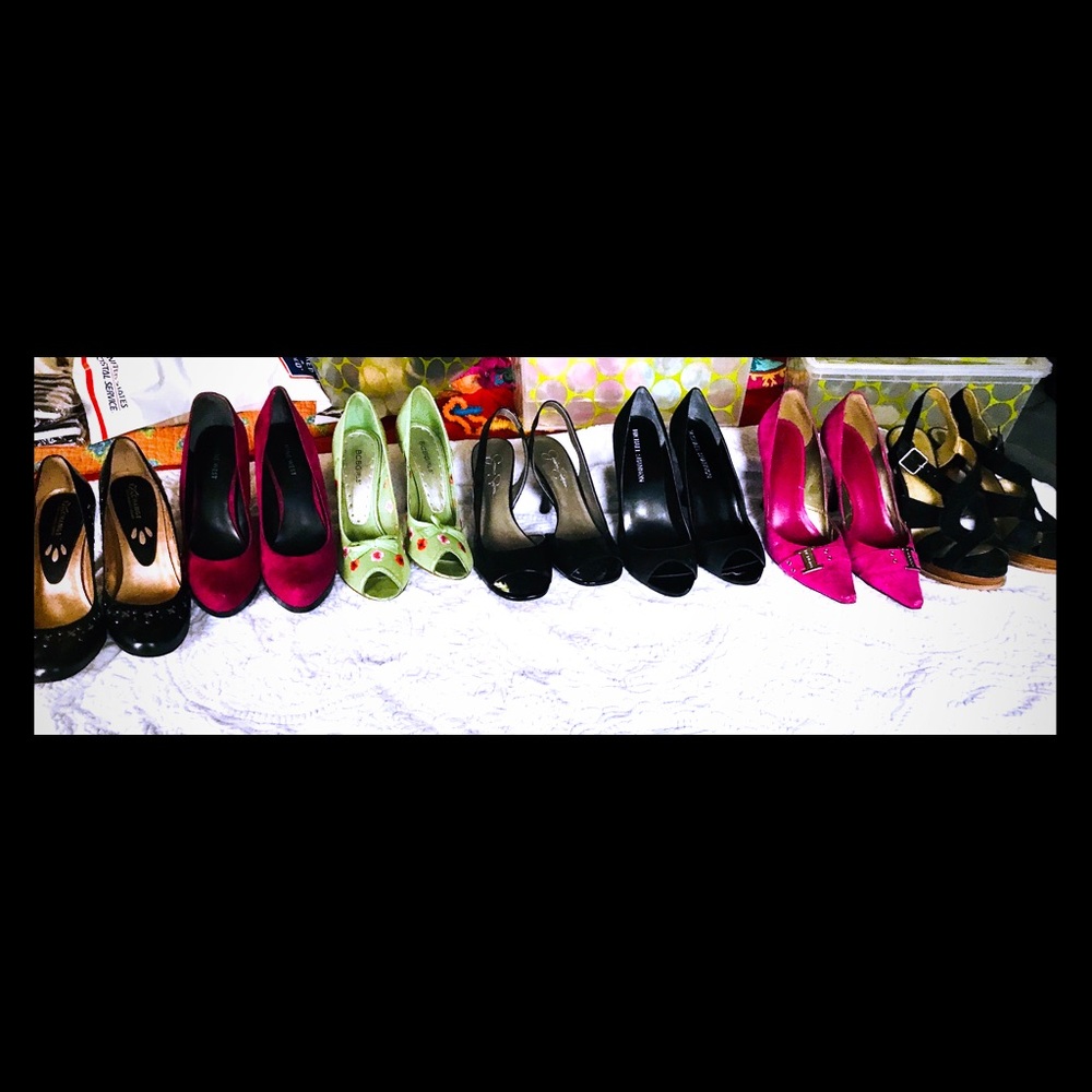 7 PAIR BUNDLE..$140...PRETTY HEELS! BCBG GIRLS ETC